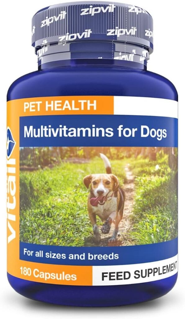 Multivitamin for Dogs, 180 Split and Pour Capsules. Pet Multi Vitamin Providing 16 Essential Vitamins and Minerals.
