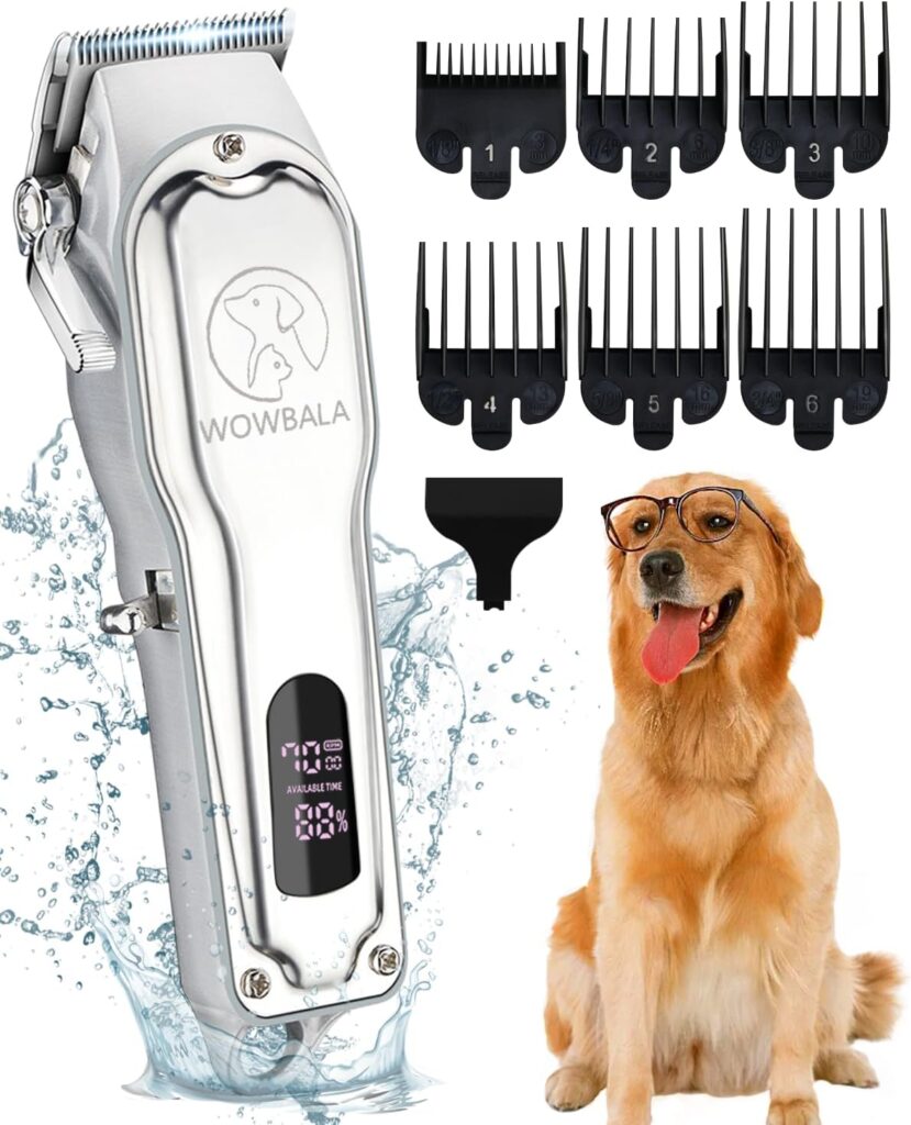 Pet Dog Cordless Grooming Clippers: Dog Grooming Kit Professional for Thick Coats - Dog Trimmer Low Noise Pet Shaver