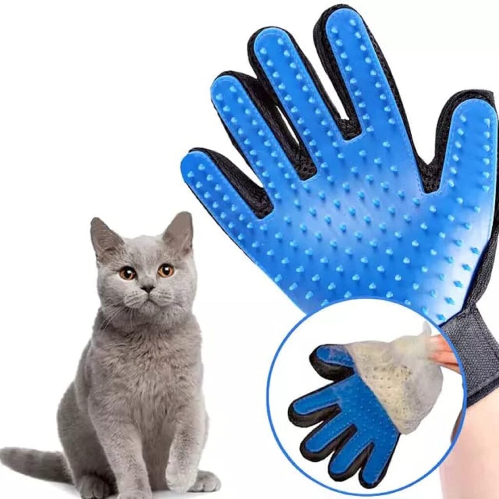 Pet Glove, Pet Grooming Bathing Washing Hair Remover Brush Fur Mitts, for Cat Dog Horse Rabbit Animal（2 pieces）