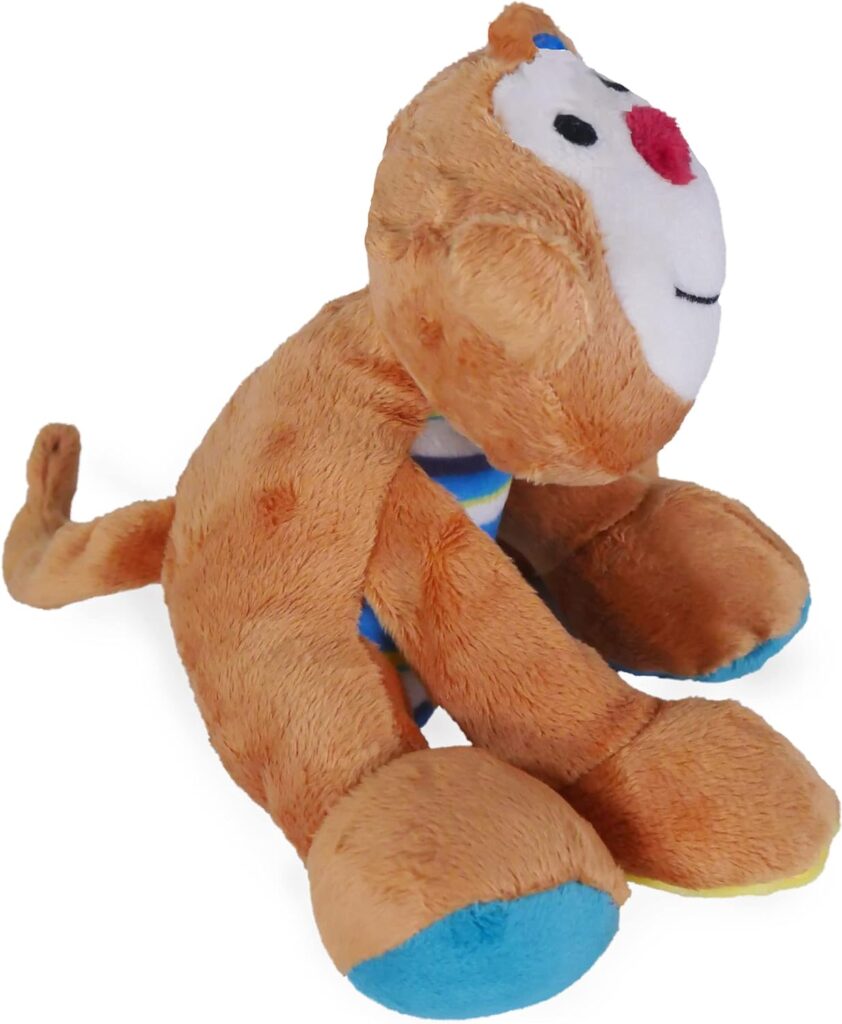 Rosewood Marvin Monkey Dog Toy, brown/tan/blue for All Breed Sizes
