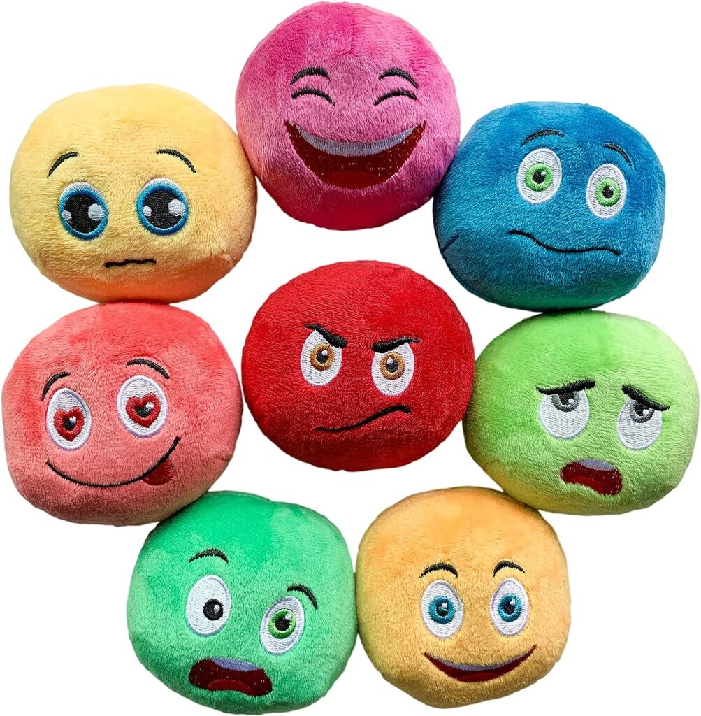 TONGKTAI Dog Toys, Soft Stuffed Plush Balls Pet Chew Squeake Toy, Interactive Fetch Play for Small Medium Pets (8 pack)