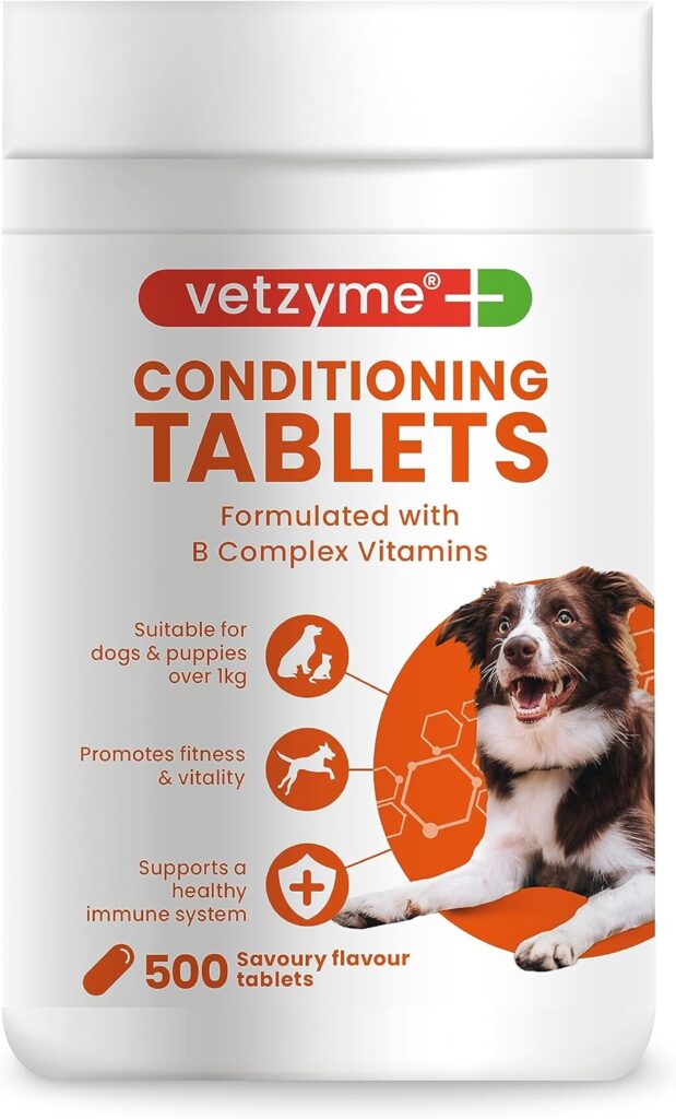 Vetzyme | Conditioning Dog Supplements, Promotes Health  Vitality | Supports Immune System | Nutritional Savoury Treat (500 Tablets)